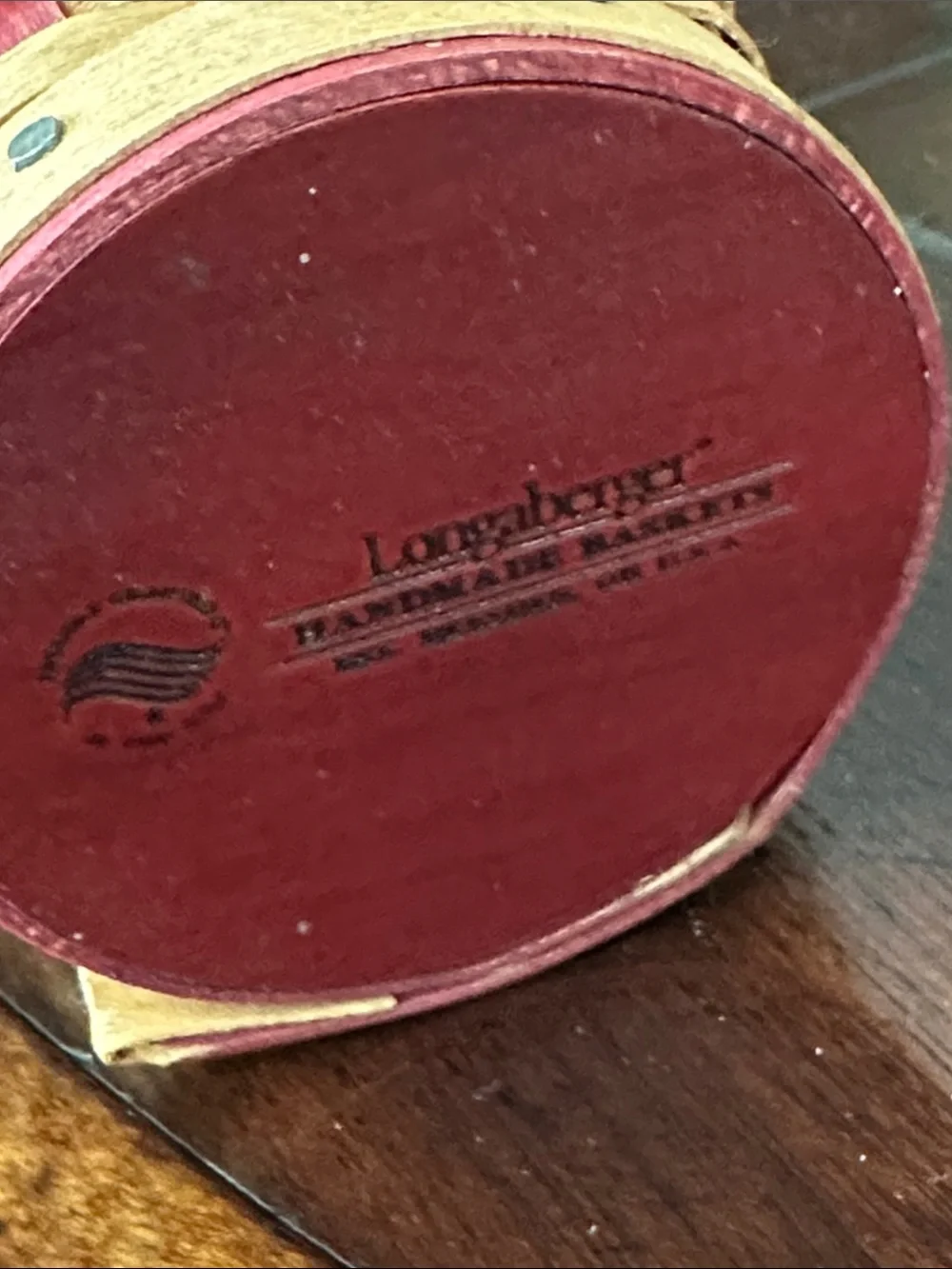 Longaberger tiny treasures basket with heart shaped handle. Liner. Protector